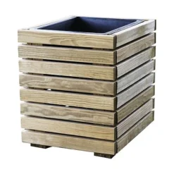 Cerland Horizon Outdoor Square Wooden Planter Tall 40cm -Florist Zone 004032 01