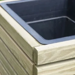 Cerland Horizon Outdoor Square Wooden Planter Tall 40cm -Florist Zone 004032 ZOOM 02 HD