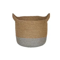 Geilo Jute Grey Lined Basket H20Cm D23Cm