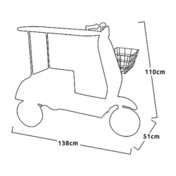 Idooka Green Metal Scooter Side Table -Florist Zone BT1000 BARS.Silhouette