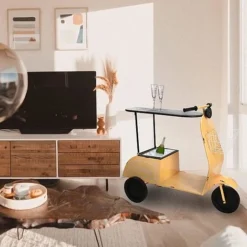 Idooka Green Metal Scooter Side Table -Florist Zone BT1000 BARS.YELLOW.LifestyleLivingRoom