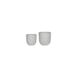 Catania White Terrazzo Set Of 2 Round Planters