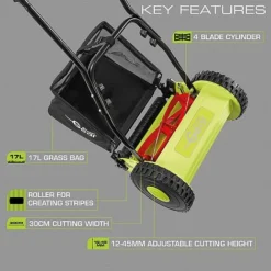 Garden Gear Manual Push Lawn Mower -Florist Zone D8460 Push Roller Lawn Mower ANN