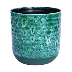 Emerald Reactive Glaze Planter H21Cm D21Cm