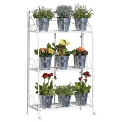 Three-tier Highbury Folding Metal Plant Stand -Florist Zone G2663 5