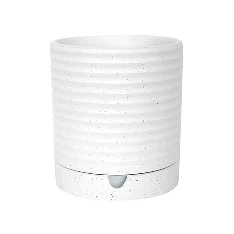 Luna Stoneware Planter & Saucer White H20CM D18CM 1 Luna Stoneware Planter & Saucer White H20CM D18CM