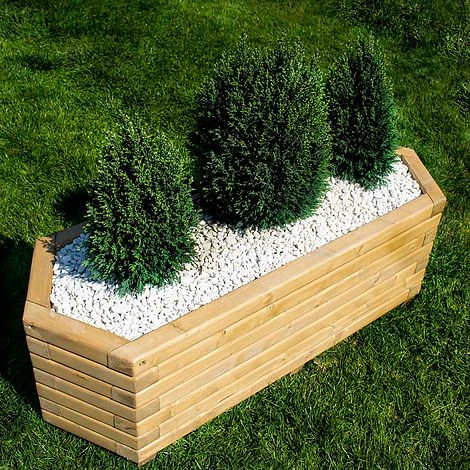 Small 70cm Long Hexagon Wooden Planter 1 Small 70cm Long Hexagon Wooden Planter