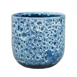 Sapphire Reactive Glaze Planter H25Cm D25Cm
