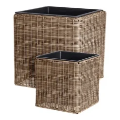 Idooka Black Round Trio Of Plant Pots -Florist Zone VN8000 PLANT POTS.NATURAL.Main