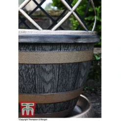 Wooden Barrel Effect Tower Pot -Florist Zone WOOD KB0330 B