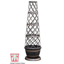 Wooden Barrel Effect Tower Pot -Florist Zone WOOD KB0330 C
