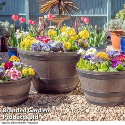 Wooden Barrel Effect Planter – Large -Florist Zone WOOD WG4806 A